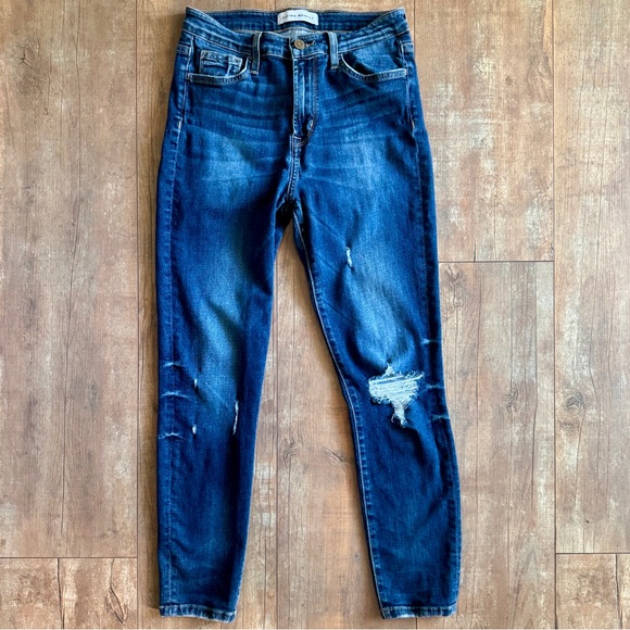 Flying Monkey High Rise Distressed Skinny Stretch Jeans Size 27 - Picture 1 of 7